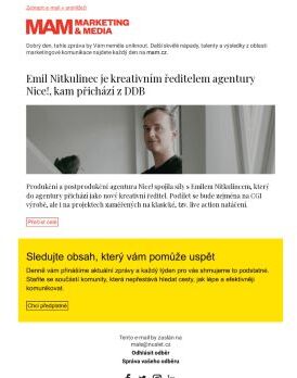 MAM aktualita - Emil Nitkulinec je kreativním ředitelem agentury Nice!, kam přichází z DDB