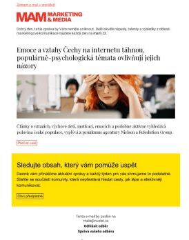 MAM aktualita - Emoce a vztahy Čechy na internetu táhnou, populárně-psychologická témata ovlivňují jejich názory