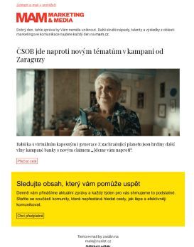 MAM aktualita - ČSOB jde naproti novým tématům v kampani od Zaraguzy