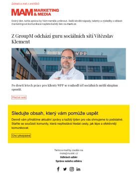 MAM aktualita - Z GroupM odchází guru sociálních sítí Vítězslav Klement