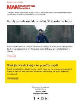 MAM aktualita - Gerety Awards rozdala ocenění, Slovensko má bronz