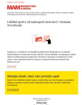 MAM aktualita - Lokální zprávy od samospráv jsou nově v Seznam NewsFeedu