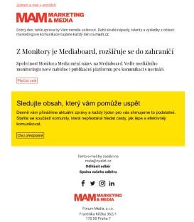 MAM aktualita - Z Monitory je Mediaboard, rozšiřuje se do zahraničí