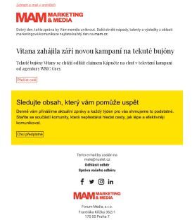 MAM aktualita - Vitana zahájila září novou kampaní na tekuté bujóny