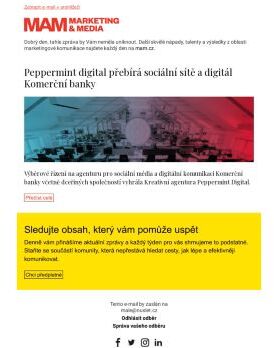 MAM aktualita - Peppermint digital přebírá sociální sítě a digitál Komerční banky