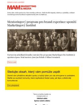 MAM aktualita - Mentoringový program pro brand experince spouští Marketingový Institut