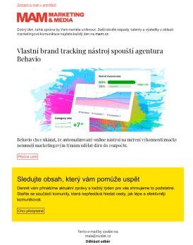 MAM aktualita - Vlastní brand tracking nástroj spouští agentura Behavio