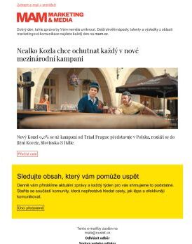 MAM aktualita - Nealko Kozla chce ochutnat každý v nové mezinárodní kampani