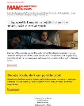 MAM aktualita - Uniqa spustila kampaň na pojištění domova od Triadu, tváří je i veslař Synek