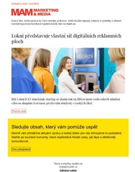 MAM aktualita - Lokni představuje vlastní síť digitálních reklamních ploch