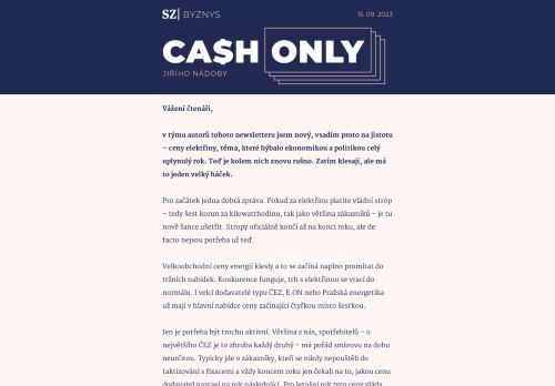 Cash Only: Vládní stropy na elektřinu už nejsou potřeba. Co bude místo nich?