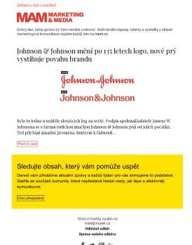 MAM aktualita - Johnson & Johnson mění po 135 letech logo, nové prý vystihuje povahu brandu