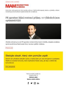 MAM aktualita - PR agentury hlásí rostoucí příjmy, ve výhledech jsou optimističtější