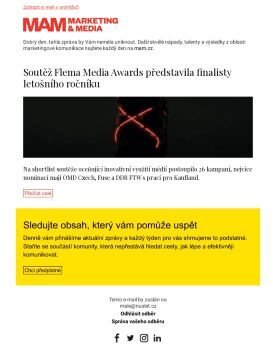 MAM aktualita - Soutěž Flema Media Awards představila finalisty letošního ročníku