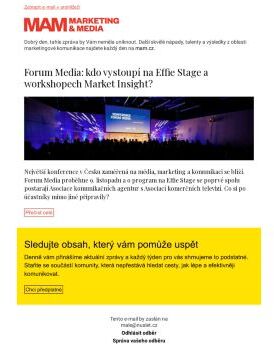MAM aktualita - Forum Media: kdo vystoupí na Effie Stage a workshopech Market Insight?