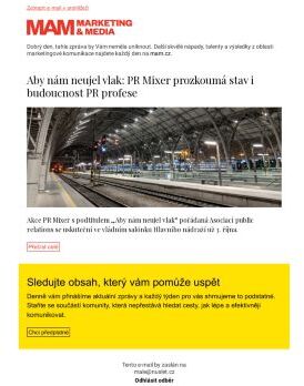 MAM aktualita - Aby nám neujel vlak: PR Mixer prozkoumá stav i budoucnost PR profese