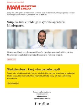 MAM aktualita - Skupina Aures Holdings si vybrala agenturu
 Mindsquared