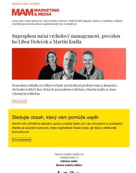 MAM aktualita - Supraphon mění vrcholový management, povedou ho Libor Holeček a Martin Kudla