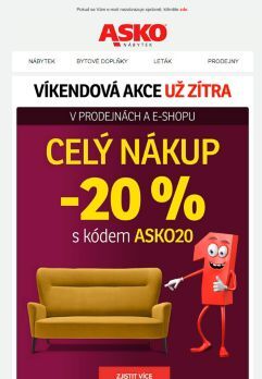 SLEVA –20 % na celý nákup už ZÍTRA
