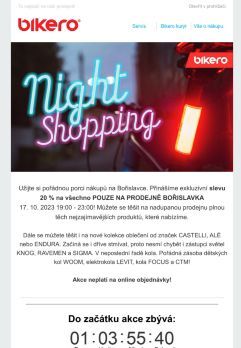 🛒Dorazte na noční nákupy na Bořislavce s 20 % slevou na všechno!😍