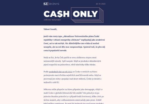 Cash Only: Zelený plán je hotov, ale kdo podle něj bude chtít žít?