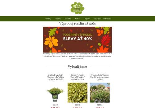 Podzimní výprodej rostlin až 40%