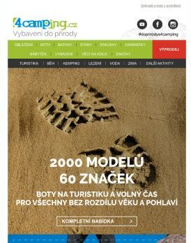 ➡ 2000 modelů, 60 značek - boty na turistiku a volný čas