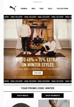 NOW LIVE: Up to 45% OFF + 15% EXTRA* On Winter Wear