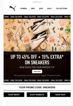 LAST CHANCE: Up to 45% OFF + 15% EXTRA* On Footwear