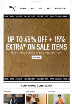 LAST CHANCE: Up to 45% OFF + 15% EXTRA*