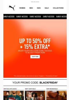 Black Friday Early Access: Up To 50% OFF + 15% EXTRA*