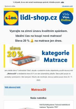 lidl-shop.cz | Sleva 20 % na matrace pouze dnes! 🛏