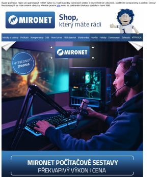 PC sestavy od Mironetu za bezkonkurenční
 ceny!