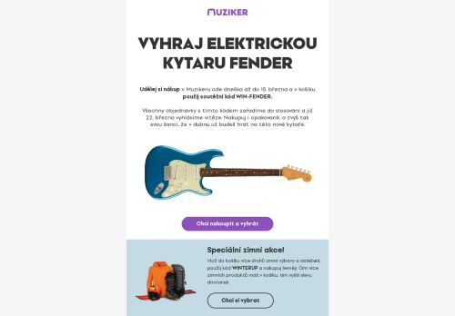 Vyhraj kytaru Fender Stratocaster