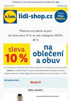 lidl-shop.cz | Využijte slevu 10 % na vše z kategorie MÓDA. 👖👚