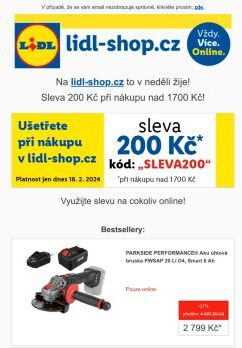 lidl-shop.cz | Ušetřete 200 Kč při nákupu v lidl-shop.cz s kódem „Sleva200“.