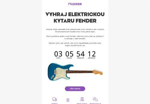 Poslední šance vyhrát kytaru Fender