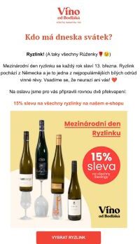 Riesling? Ja, bitte, nalijte! 4+2 zdarma a 15 % dolů na ryzlinky. 🥂