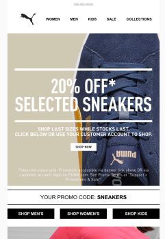 20% OFF* Selected Sneakers or Sets Of Your Choice