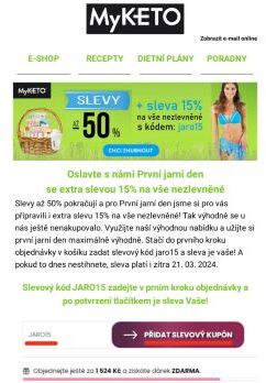 Extra sleva 15% na vše nezlevněné 🌱 První jarní den jak má být