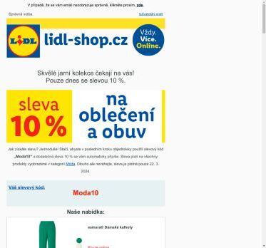 lidl-shop.cz | Využijte slevu 10 % na vše z kategorie MÓDA!