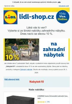 lidl-shop.cz | Využijte slevu 10 % na vše z kategorie ZAHRADNÍHO NÁBYTKU.
