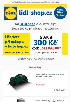 lidl-shop.cz | Ušetřete 300 Kč při nákupu v lidl-shop.cz s kódem „Sleva300“.