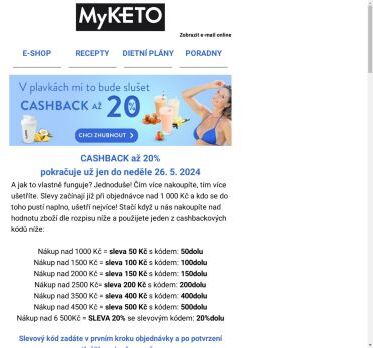 Cashback až 20% pokračuje už jen do neděle🥗