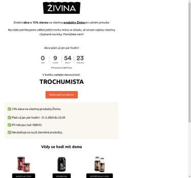 ✨ Dnes končí. 15% sleva na vše od Živiny