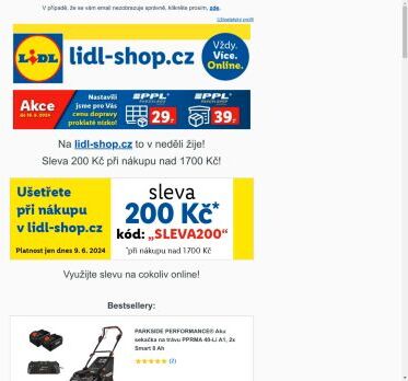 lidl-shop.cz | Ušetřete 200 Kč při nákupu v lidl-shop.cz s kódem „Sleva200“.