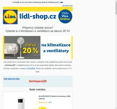 lidl-shop.cz | Pouze dnes sleva 20 % na vše z kategorie CHLAZENÍ!