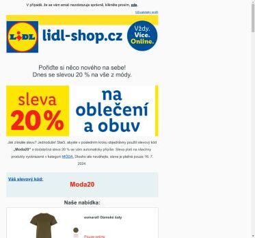 lidl-shop.cz | Pouze dnes sleva 20 % na vše z kategorie MÓDA!