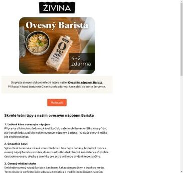 4+2 zdarma na ovesné mléko Barista! 🌞🥛 Skvělé letní recepty uvnitř!