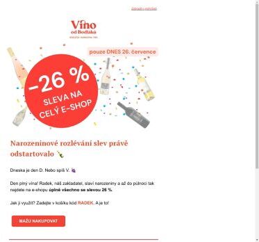 Jen dnes 26 % sleva na celý e-shop 👀💥
